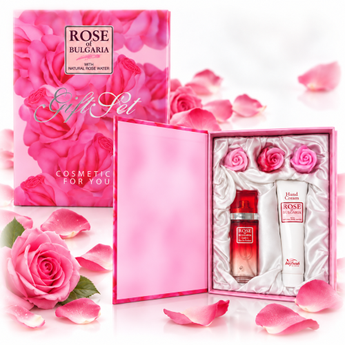 Biofresh Rose of Bulgaria Rosenseife, Parf&uuml;m, Handcreme Geschenkset aus Bulgarien.