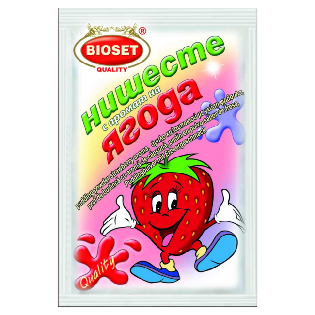 Bioset Puddingpulver Erdbeergeschmack | 60 g Bild 1 Bioset Puddingpulver Erdbeere aus Bulgarien.