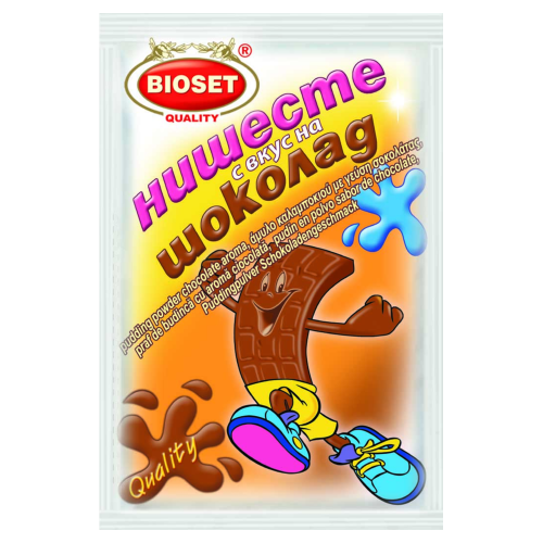 Bioset Puddingpulver Schokoladengeschmack aus Bulgarien.