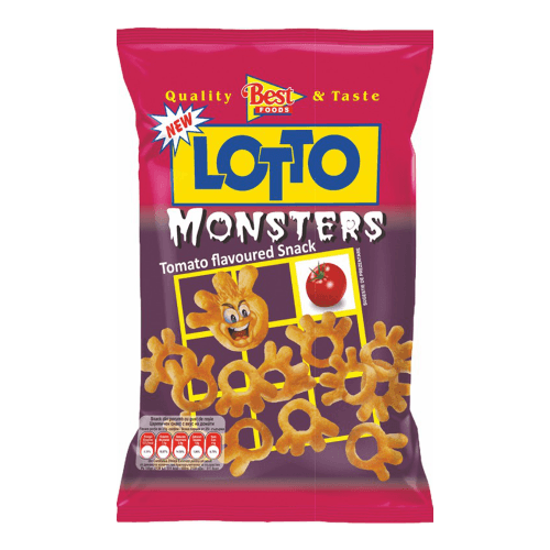 Best Foods Lotto Monsters Tomato Flips Snacks aus Bulgarien.