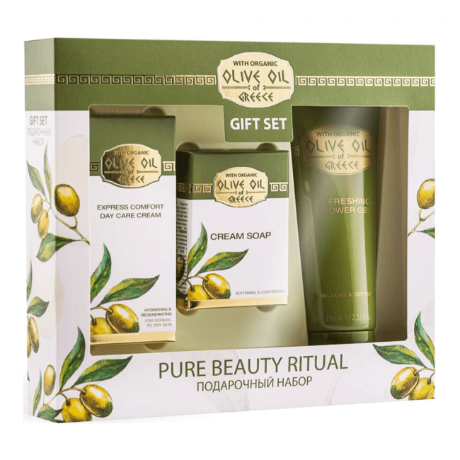 Biofresh Olive Oil of Greece Shower Gel, Soap, Day Cream Gift Set | 1 Stk. Image 1 Biofresh Olive Oil of Greece Duschgel, Seife, Tagescreme Geschenkset