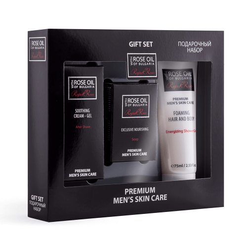Biofresh Rose Oil of Bulgaria for Men Duschgel, Seife, After Shave Creme Gel Reiseset von Biofresh aus Bulgarien.
