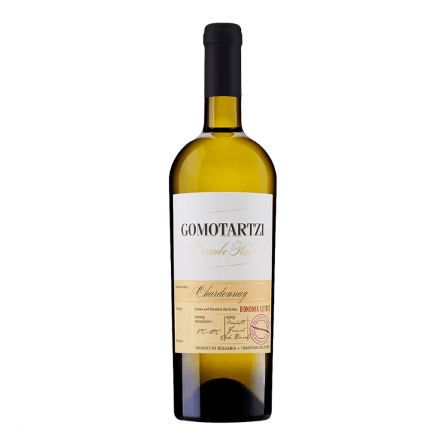 Ein bulgarischer Bononia Gomotartzi Chardonnay Weißwein aus der Donauebene.