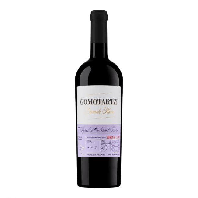 Ein bulgarischer Bononia Gomotartzi Syrah & Cabernet Franc Rotwein aus der Donauebene.