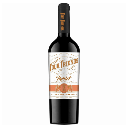 Four Friends Merlot Single Vineyard Rotwein aus Bulgarien.