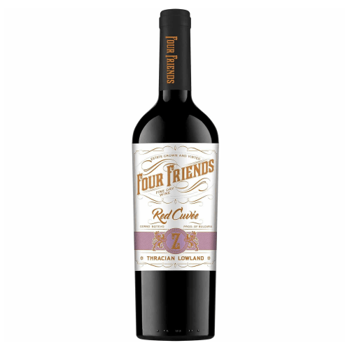 Four Friends Red Cuvee Merlot, Cabernet Franc, Cabernet Sauvignon, Petit Verdot Rotwein aus Bulgarien.