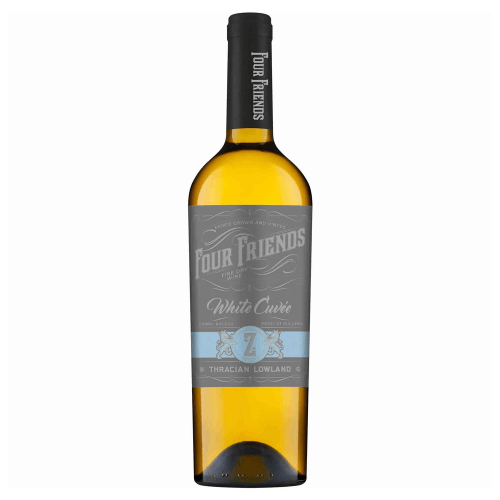 Four Friends White Cuvee Chardonnay, Viognier, Sauvignon Blanc, Pinot Gris Weisswein aus Bulgarien.