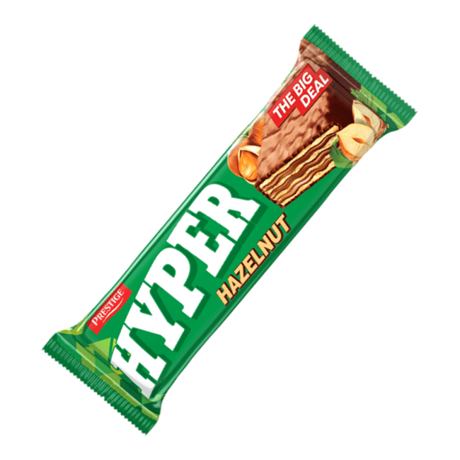 Prestige Hyper Chocolate Waffles Hazelnut 3x55g | 50 g Image 1 Prestige Hyper Schokowaffeln Haselnuss 50g von Prestige96 aus Bulgarien.