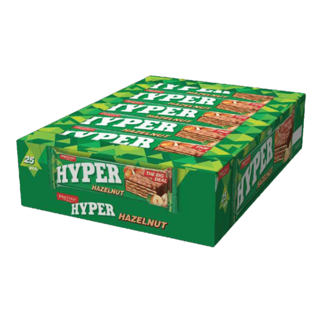 Prestige Hyper Schokowaffeln Haselnuss Box 25x50g | 1,25 kg Bild 1 Prestige Hyper Schokowaffeln Haselnuss Box 25x50g von Prestige96 aus Bulgarien.
