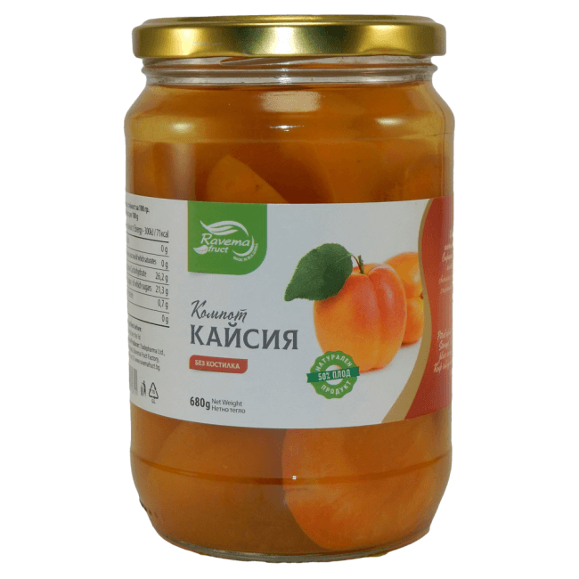 Ravema bulgarisches Aprikosen Kompott | 680 g Bild 1 Ravema bulgarisches Aprikosen Kompott aus Bulgarien.