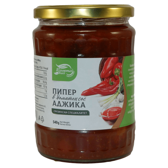 Ravema gebratene Paprika Adschika 540g aus Bulgarien.