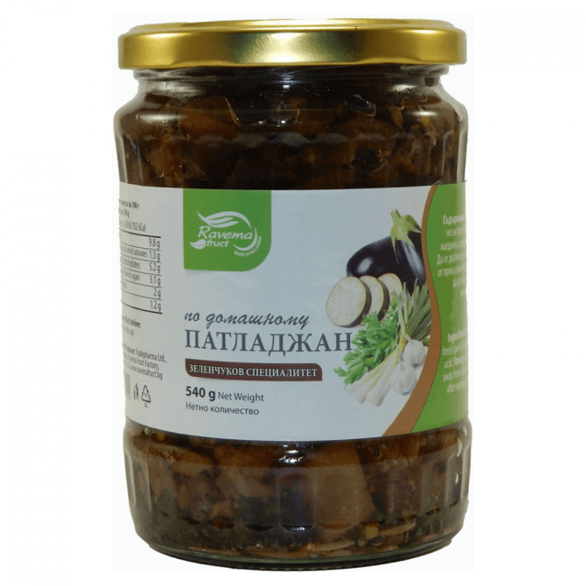 Ravema traditionelle gebratene Aubergine im 540g Glas aus Bulgarien.