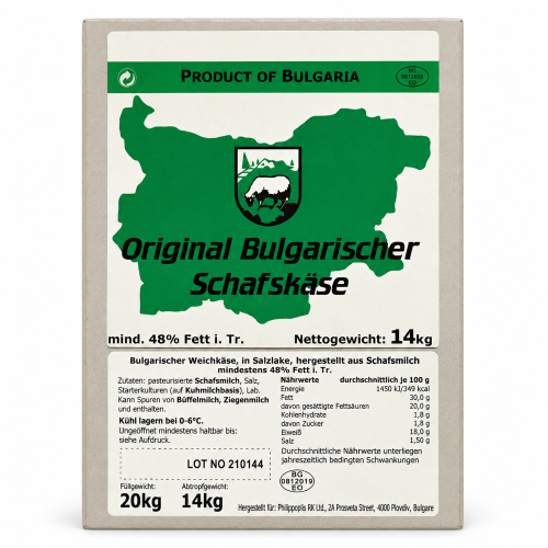 Josi Original Bulgarischer Schafsk&auml;se Sirene 14Kg aus Bulgarien.