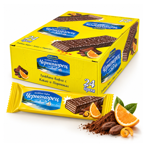 Pobeda Bonboni Chernomorets Orange Schokowaffel aus Bulgarien.